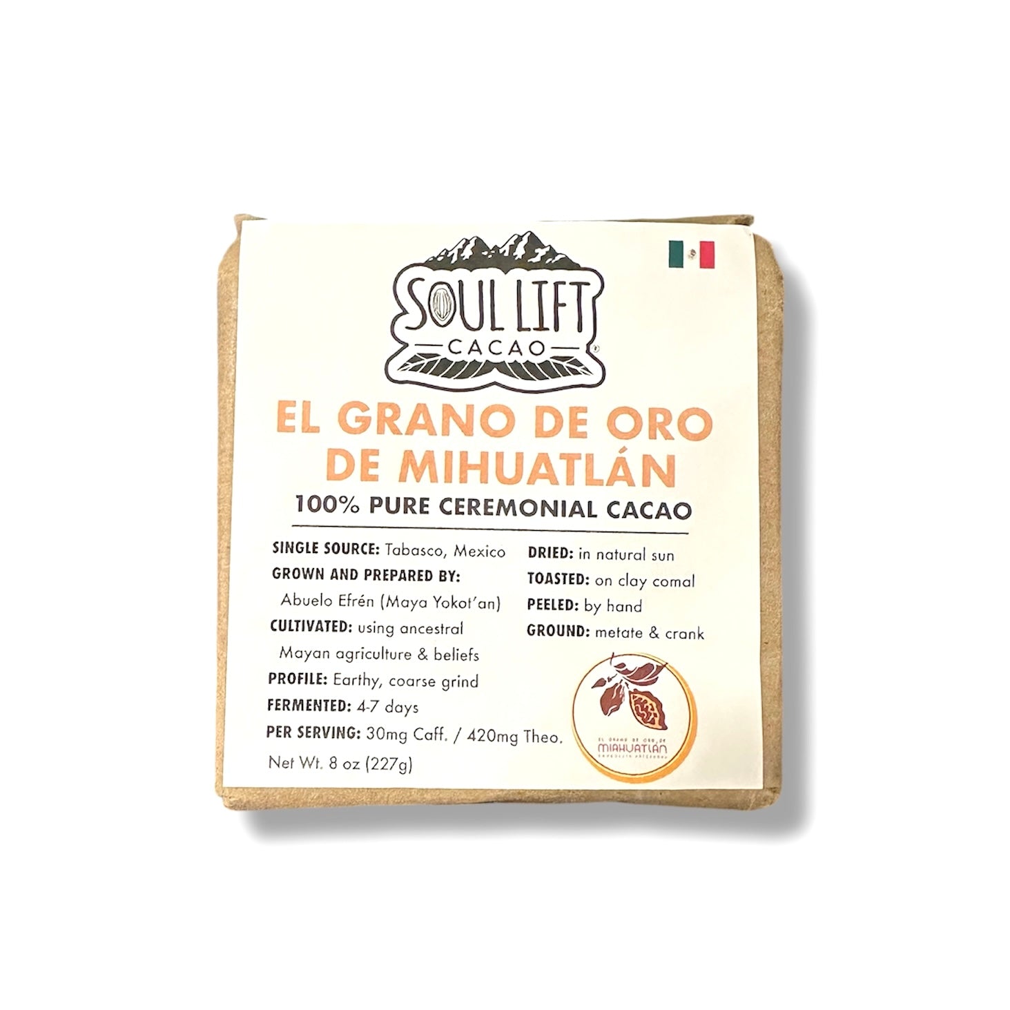 El Grano de Oro de Miahuatlán 100% Pure Ceremonial Cacao Paste from Mexico