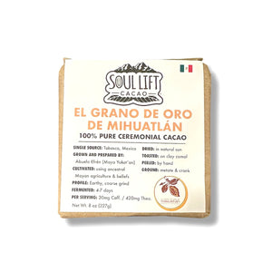 El Grano de Oro de Mihuatlán 100% Pure Ceremonial Cacao Paste from Mexico