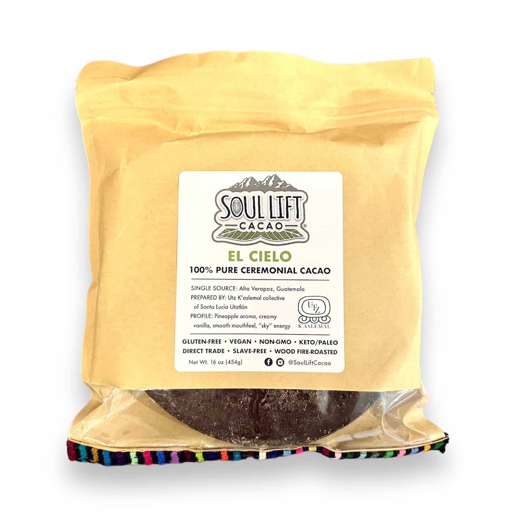 El Cielo 100% Pure Ceremonial Cacao Paste from Guatemala