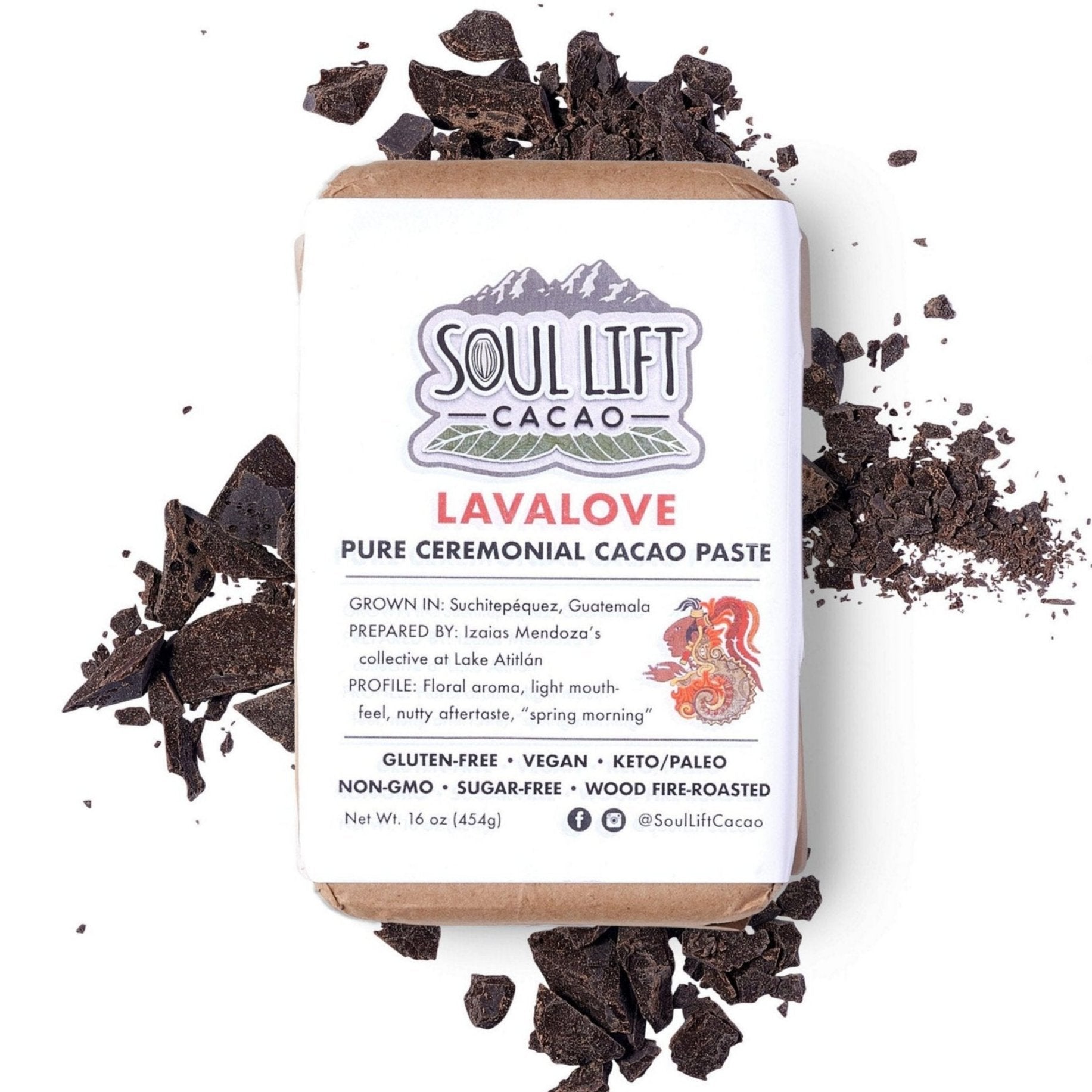 Lavalove 100% Pure Ceremonial Cacao Paste from Guatemala - Soul