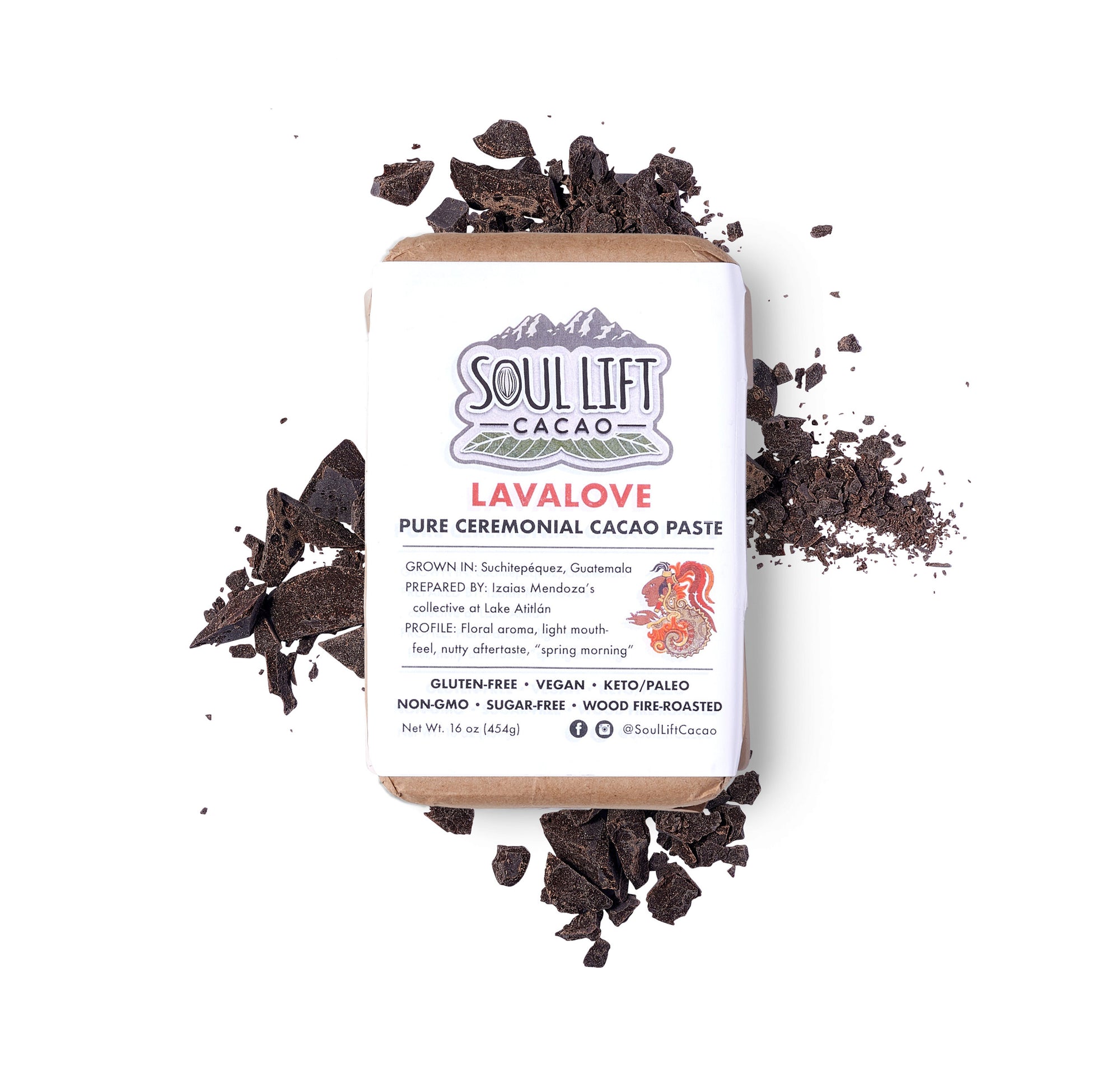 Lavalove 100% Pure Ceremonial Cacao Paste from Guatemala