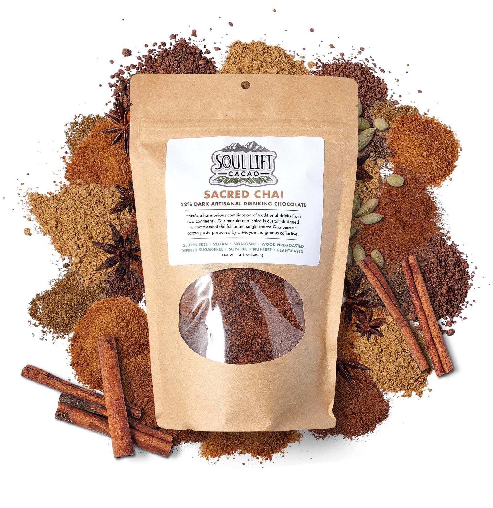 CLEARANCE: Sacred Chai 52% Dark Artisanal Drinking Chocolate